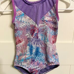 Girls Leotard Small 6/7 Cat & Jack Purple Colorful EUC